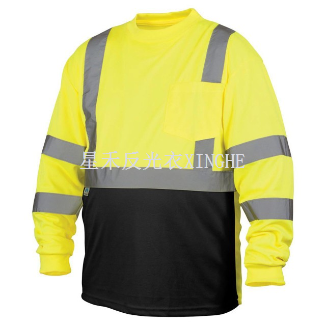 Áo thun dài tay đáy đen Hi-Viz