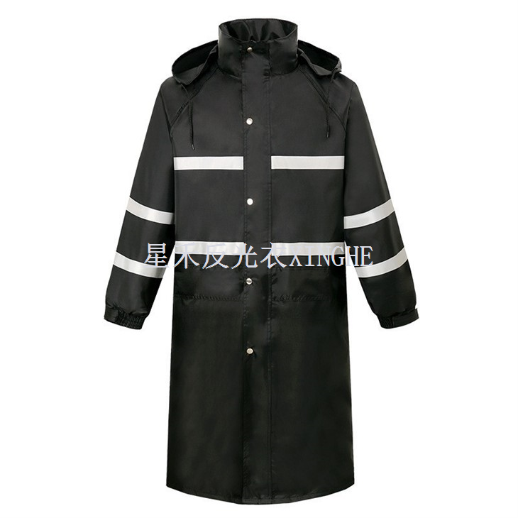 Long Reflective Raincoat